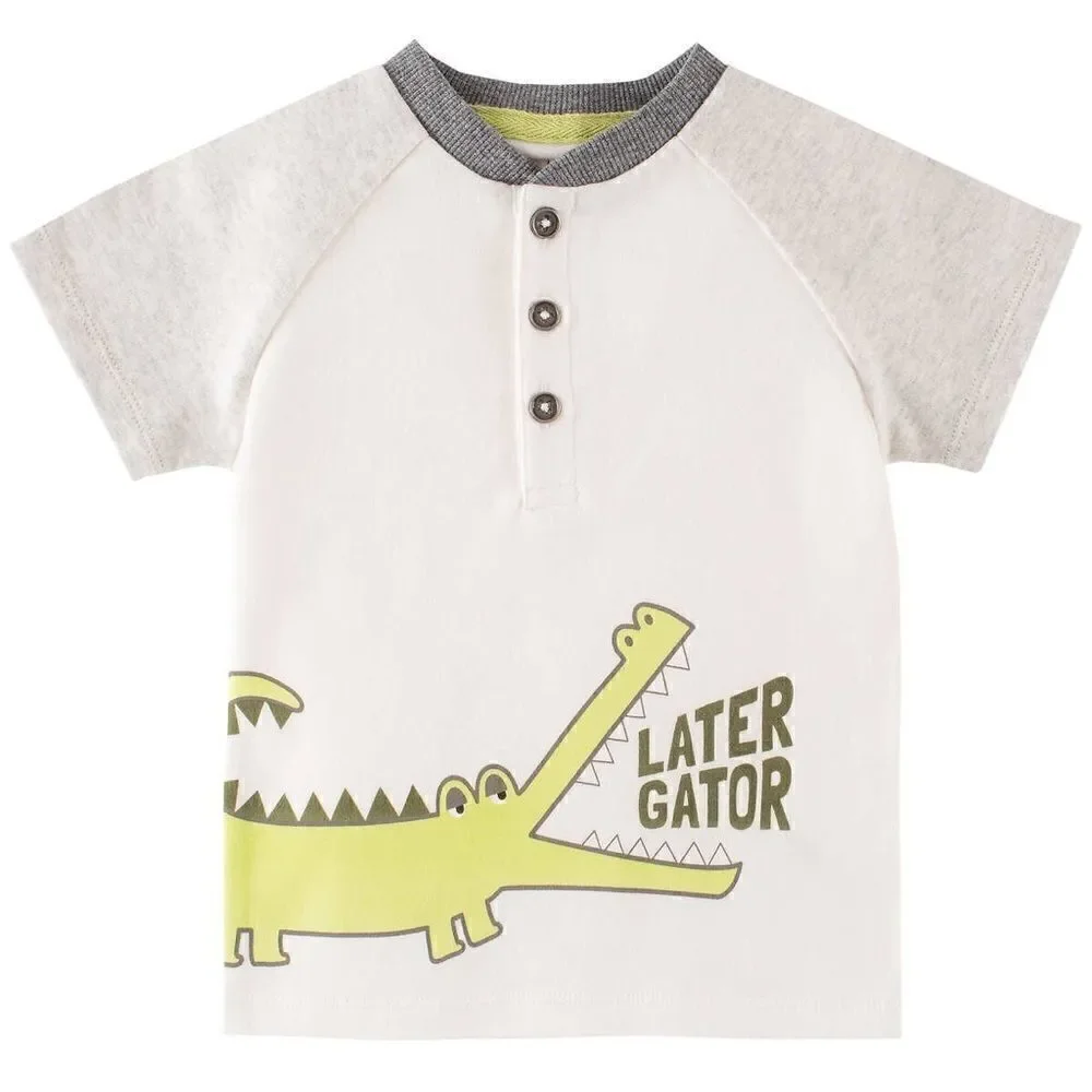 KIDS HEADQUARTERS Alligator 3-piece Romper Set: Sizes 6M, 9M, 12M, 18M - Picture 4 of 7